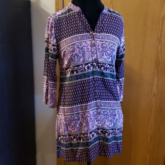 Yest tunic top lightweight purple floral NEW!! - Picture 2 of 7